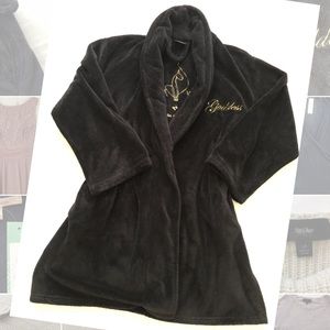 🐱 Black Baby Phat Robe with Gold Detail